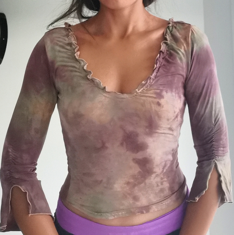 Guess ruched long sleeves top
